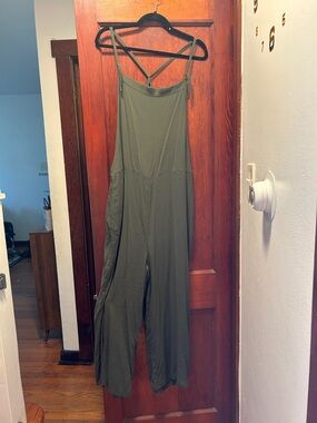 torrid Olive Green Strappy Wide-Leg Jumpsuit with Crisscross Back